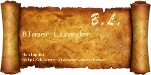 Blaser Lizander névjegykártya